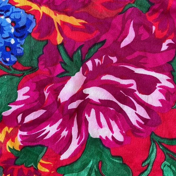 Vintage Liz Claiborne Multicolor Floral Silk Scarf - Picture 11 of 11